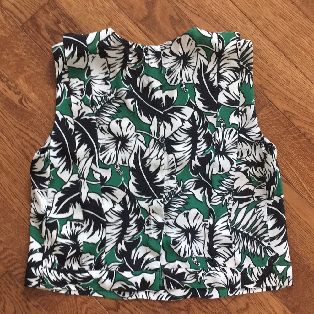 NWOT—Zara sleeveless tropical print top sz XS - Picture 4 of 5